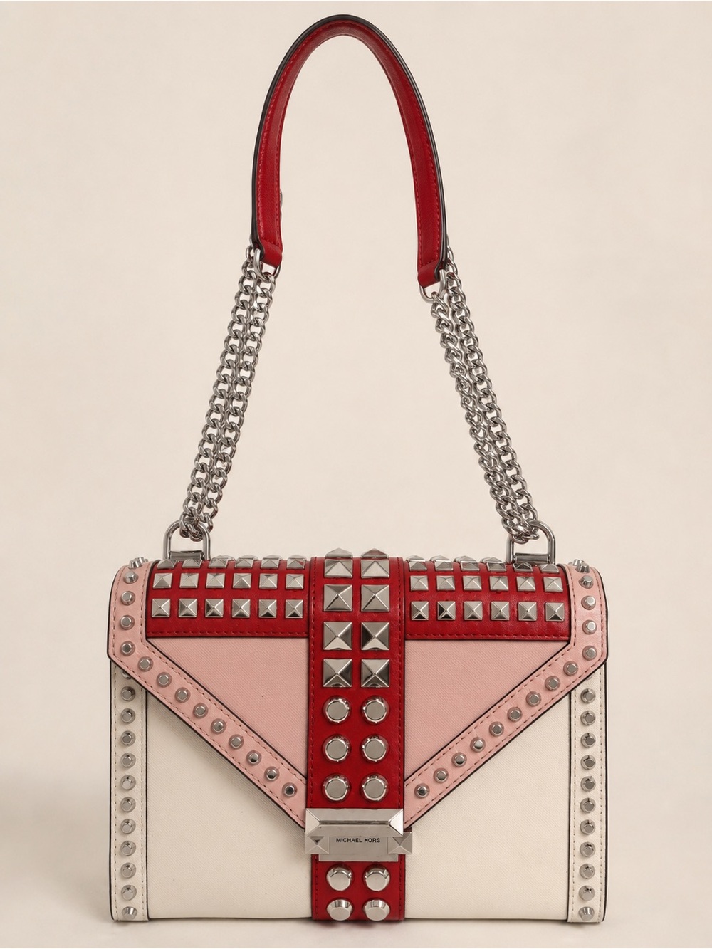 Michael Michael Kors Whitney Large Studded Tri-Color Convertible Bag